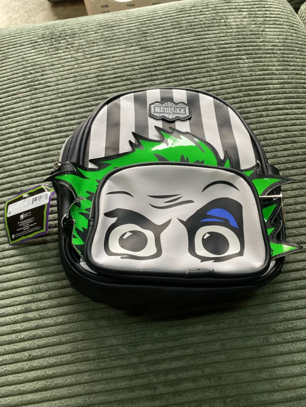 Beetlejuice Green-Accent Character Mini Backpack